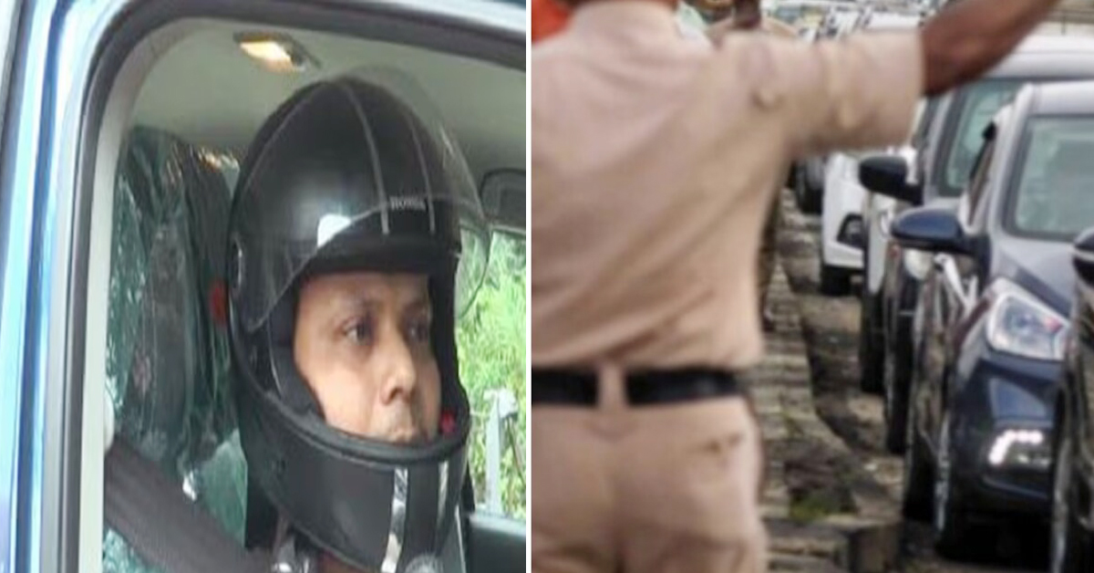 Car owner not wearing helmet: కారు ఓనర్​కు హెల్మెట్​ పెట్టుకోలేదు.. ఫైన్​ కట్టాలని నోటీస్