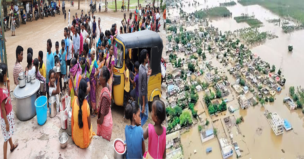 Flood victims : దరిద్రంగా భోజనం.. భద్రాచలం వరద బాధితులు నిరసన