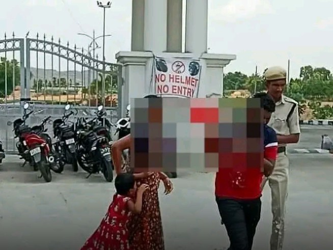 పోలీస్ కార్యాలయం ఎదుట ఆత్మహత్యాయత్నం