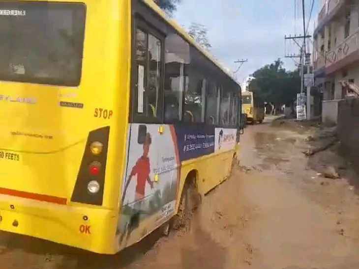 చెరువులను తలపిస్తున్న రోడ్లు