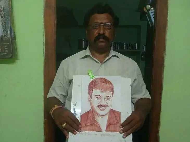రక్తంతో చిరంజీవి చిత్రం